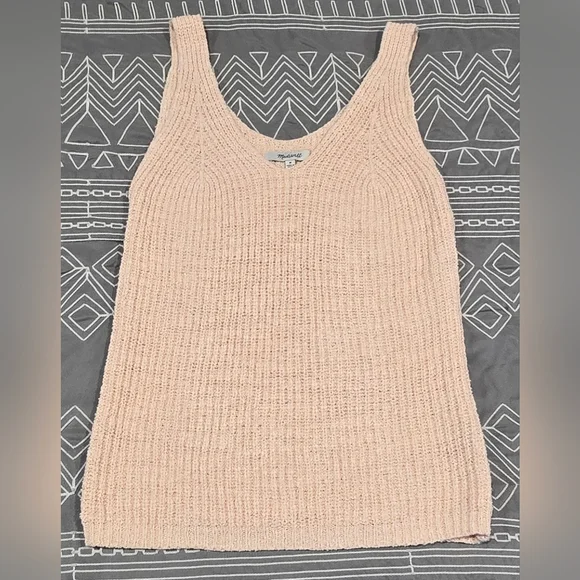 Madewell Monterey Sweater Tank In Lucid Pink Size Medium - Picture 1 of 6